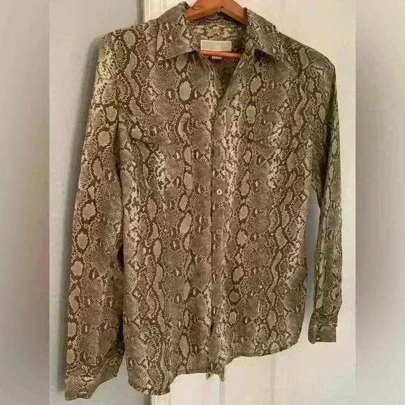 Michael Kors Womens Sz 12 Long Sleeve Button Collared Dress Shirt Blouse NWOT - Picture 2 of 11